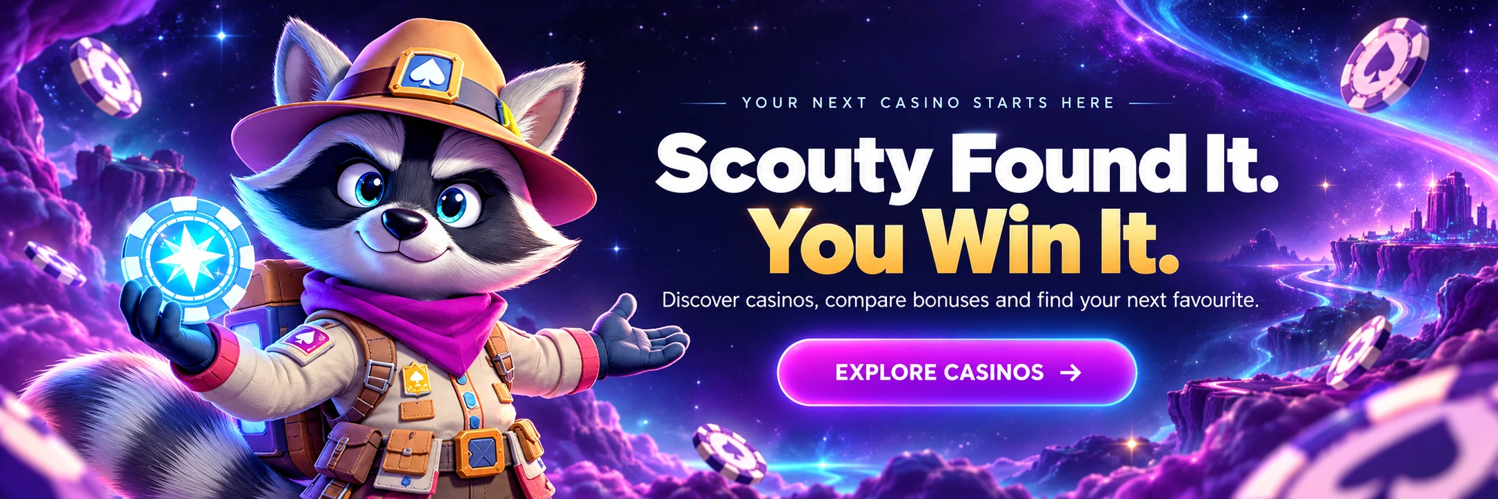 Scouty Found It. You Win It. Discover casinos, compare bonuses and find your next favourite.